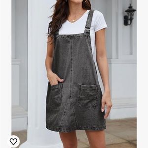 Noisy May black denim overall dress